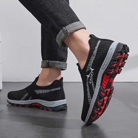 Sneakers, Brand- New Men's Breathable Mesh Slip- on Sports Running Shoes. The Solid- Color Fabric Upper Is Comfortable, Durable, Light, Elegant and Extremely Stylish.