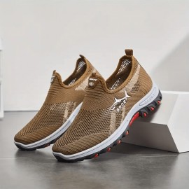 Sneakers, Brand- New Men's Breathable Mesh Slip- on Sports Running Shoes. The Solid- Color Fabric Upper Is Comfortable, Durable, Light, Elegant and Extremely Stylish.