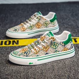 Men'S & Women'S Low-Top Sneakers - Breathable Skate-Style Casual Shoes with Arch Support, Durable Rubber Sole & Cushioned Insole - /Green/ Colorway - Unisex Skateboarding, Everyday & Formal Wear - Lace-Up Closure - Arch Support Sneakers for Men & Wo