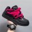 Men's Wide Width Chunky Platform Sneakers - Korean Retro Korean Wave K-Drama Inspired Shoes, Cushioned Heavy-Sole Lift (Pink Laces/Black) - Low-Top Lace-Up Casual Streetwear for Spring/Fall, Unisex-Friendly Footwear