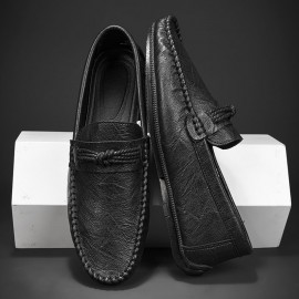 British Style Men'S Slip-On Shoes | Trendy Retro Loafers Casual Moccasins for Men, Upper, PVC Sole, Fabric Insole