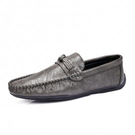 British Style Men'S Slip-On Shoes | Trendy Retro Loafers Casual Moccasins for Men, Upper, PVC Sole, Fabric Insole