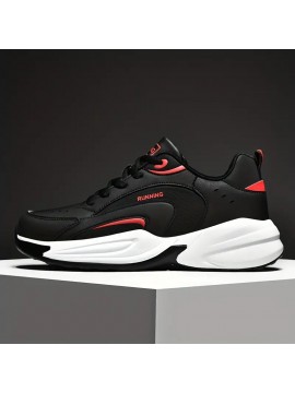 Men's All-Season Mid-Top Sneakers - Upper & Sole, Plaid Lace-Up Running Shoes, Round Toe Comfortable Athletic Footwear for Gym,, Casual Wear - All-Season Versatile (Suitable for)