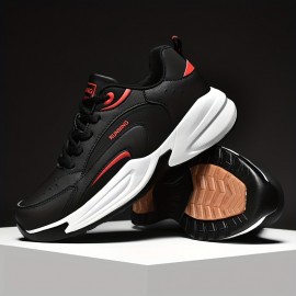 Men's All-Season Mid-Top Sneakers - Upper & Sole, Plaid Lace-Up Running Shoes, Round Toe Comfortable Athletic Footwear for Gym,, Casual Wear - All-Season Versatile (Suitable for)