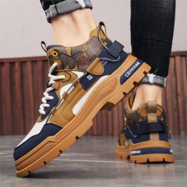 Men's & All-Season High-Top Hiking Boots -  & PVC Sole Heavy-Duty Outdoor Trekking Shoes, Retro Workwear Boots with Lace Closure, All-Terrain Traction for Urban to Mountain Use (Unisex)