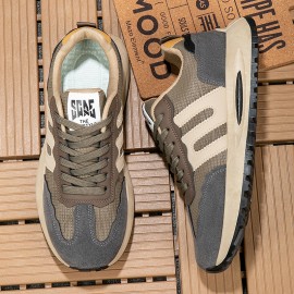 Korean-Style Platform Sneakers - Heavy Sole, Upper & Rubber Platform Shoe - Low-Top Lace-Up Casual Wear Suitable for Sports, Everyday Use - Unisex Footwear