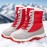 Women's Winter Snow Boots - Slip-Resistant Lace-Up High-Top Boots with Plush Lining, Thick Insulated Warmth, Cushioned Insole & Arch Support - Red Colorway, Winter Boots for Women, Snow Boots for Women, Snow Boots for Men, Women Shoes