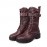 Women'S Mid Calf Boots | Motorcycle and Combat Style, Lace Up Strap, Adjustable, Casual Western Fashion with Platform Heel and Zipper Closure