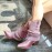 Ladies' Sweet Western-style Pointed Toe Chunky Heel Ankle Boots | Pastel-colored, Zipper Closure, Elegant Solid Color, Spring Season Dress Shoes