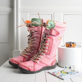 TMA EYES Women'S Winter Boots - European & American Style Full-Grain Leather Upper, Zipper Closure, Cushioned TPR Sole, Round Toe Mid-Calf Boots with Plush Lining - Casual to Semi-Formal Shoes for Everyday & Special Occasions (Pink, Brown, Green