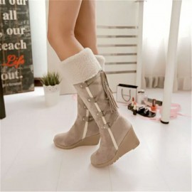 Women's Boots Tall Winter Snow Boots- Plus Size Heeled Mid Calf Boots for Women, Botas De Invierno Elegantes, Items Non-Slip Warm Boots