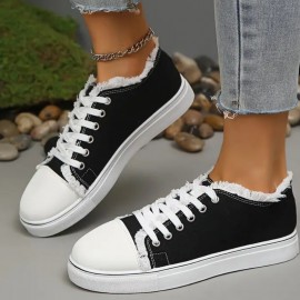 Spring Summer New Foreign Trade Plus Size Thick Sole Women'S Casual Shoes Solid Color Simple College Style