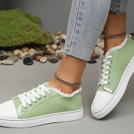 Spring Summer New Foreign Trade Plus Size Thick Sole Women'S Casual Shoes Solid Color Simple College Style