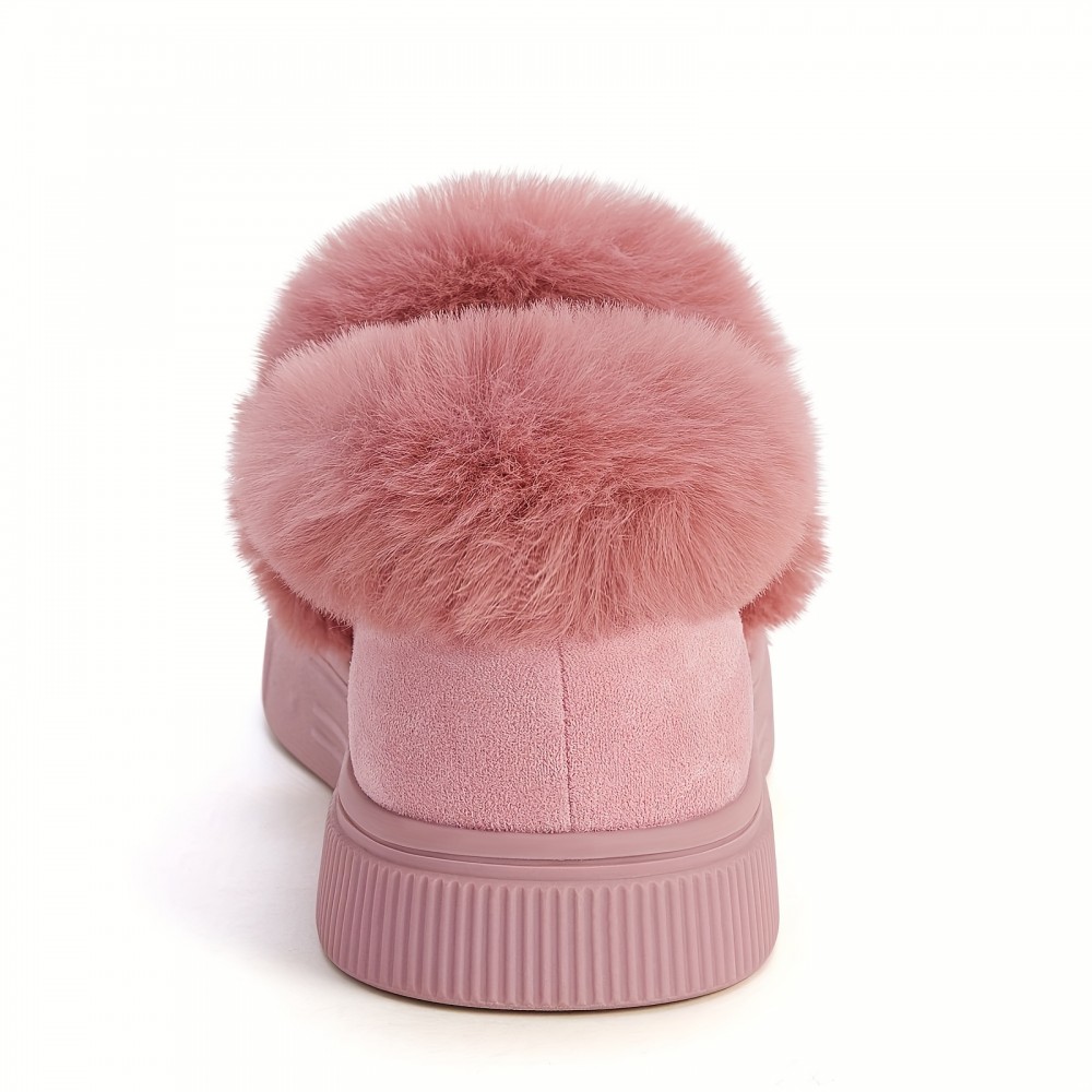 Winter Flat Boots Warm Durable Shoes Casual Fashion Fur Lining Ankle Snow Boots Loafer Flats Platform Thick Plush Shoes For Women