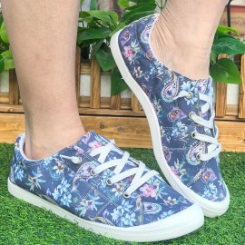 Women's New Rich Flower Shoes, Casual Fabric Upper, Soft Sole, All-Season, Plain Toe, Random Printing, Faux Sole, Hand Wash or Professional Dry Clean, for Women, Women Shoes