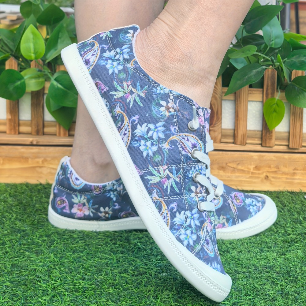 Women's New Rich Flower Shoes, Casual Fabric Upper, Soft Sole, All-Season, Plain Toe, Random Printing, Faux Sole, Hand Wash or Professional Dry Clean, for Women, Women Shoes