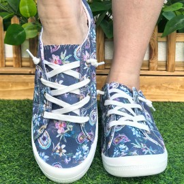 Women's New Rich Flower Shoes, Casual Fabric Upper, Soft Sole, All-Season, Plain Toe, Random Printing, Faux Sole, Hand Wash or Professional Dry Clean, for Women, Women Shoes