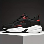 Men's All-Season Mid-Top Sneakers - Upper & Sole, Plaid Lace-Up Running Shoes, Round Toe Comfortable Athletic Footwear for Gym,, Casual Wear - All-Season Versatile (Suitable for)