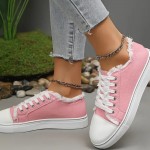Spring Summer New Foreign Trade Plus Size Thick Sole Women'S Casual Shoes Solid Color Simple College Style